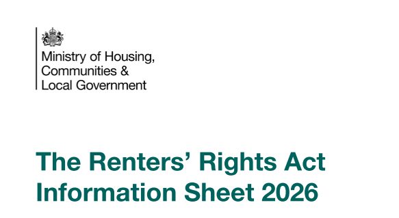 Cover of the government's Renters' Rights Act information sheet 2026